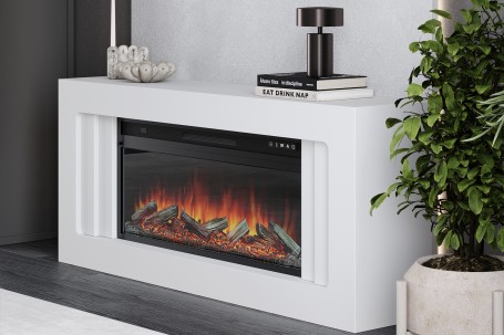 Каминокомплект Line 60 SFT White Marble - Белый мрамор с очагом Vision 60 LED