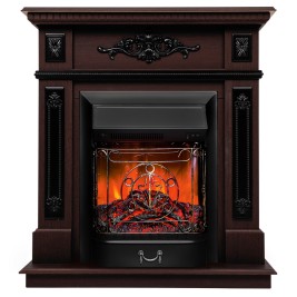 Электрокамин RealFlame Lilian DN орех с очагом Majestic Lux Black