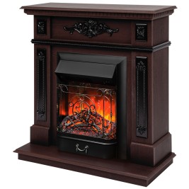 Электрокамин RealFlame Lilian DN орех с очагом Majestic Lux Black